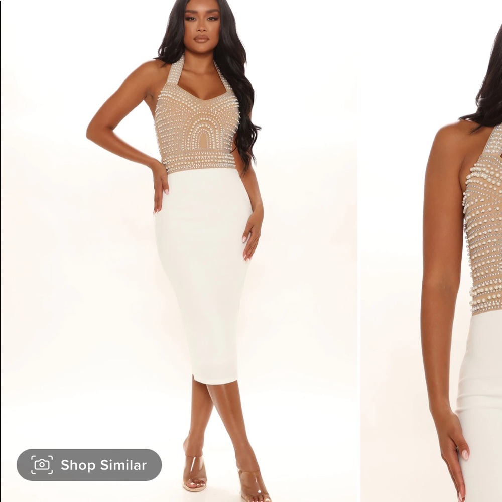 Pearl white dress combo
